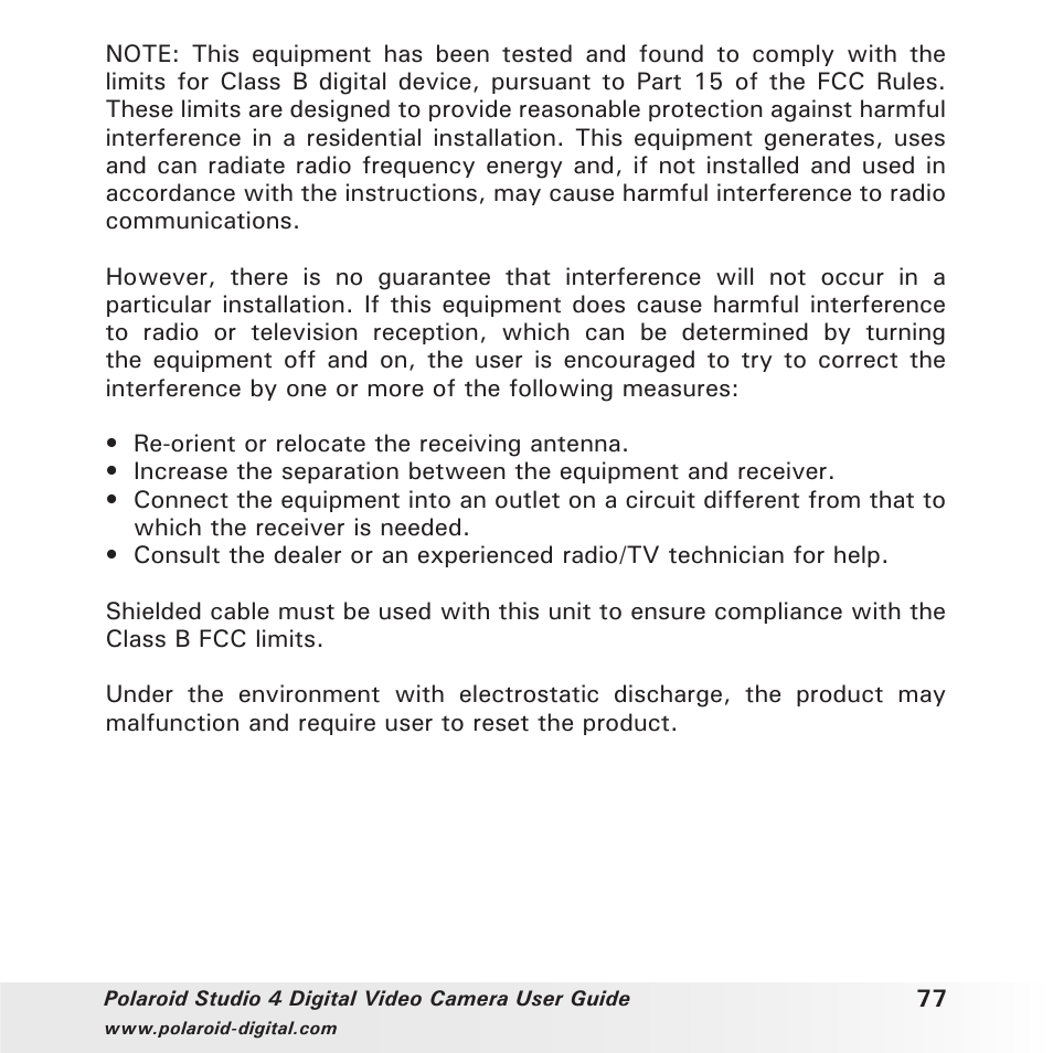 Polaroid Studio 4 User Manual | Page 77 / 78