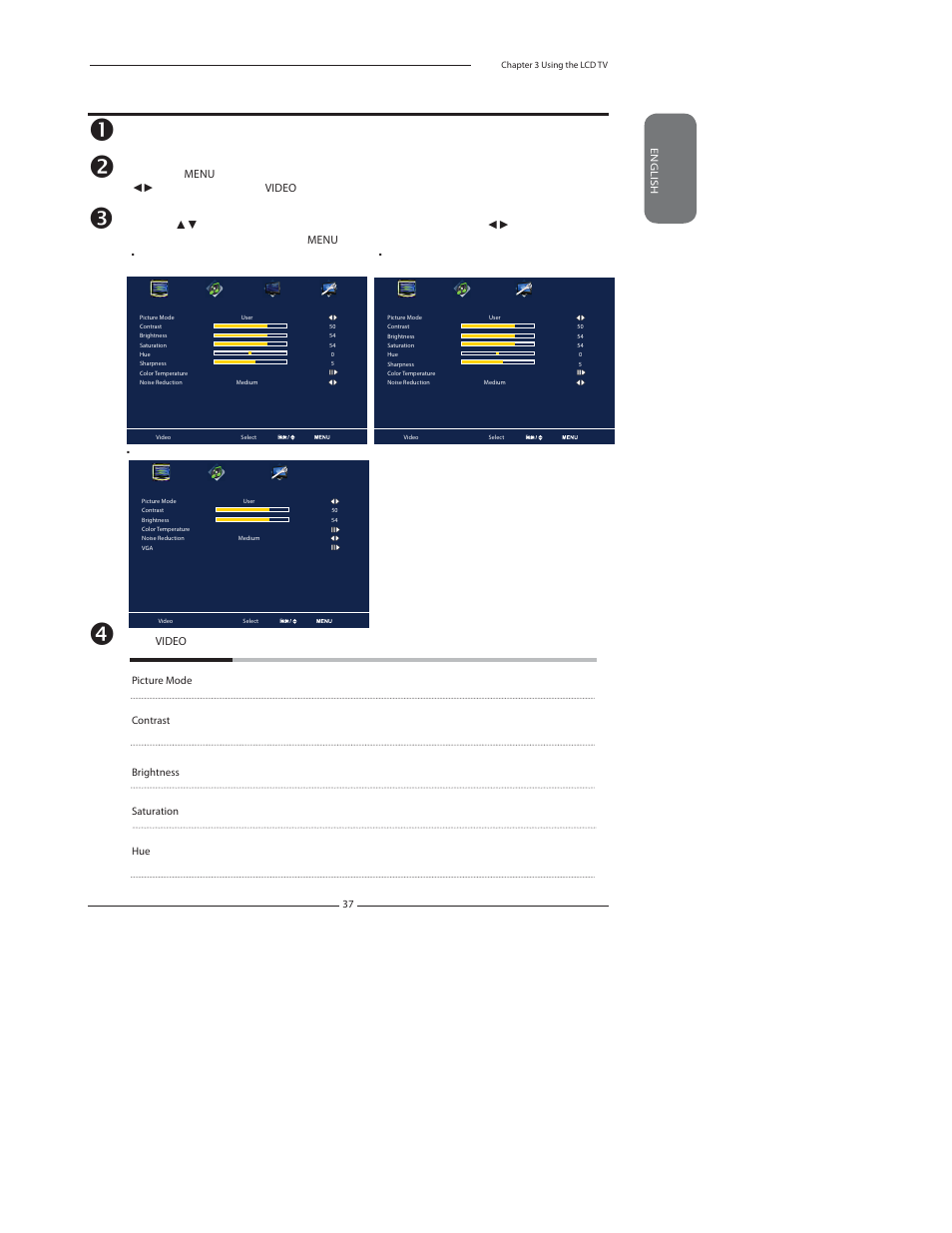 Customizing the video settings | Polaroid 1513-TDXB User Manual | Page 39 / 68