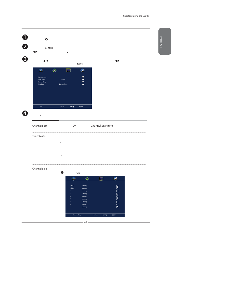 Customizing the tv settings | Polaroid 1513-TDXB User Manual | Page 43 / 68