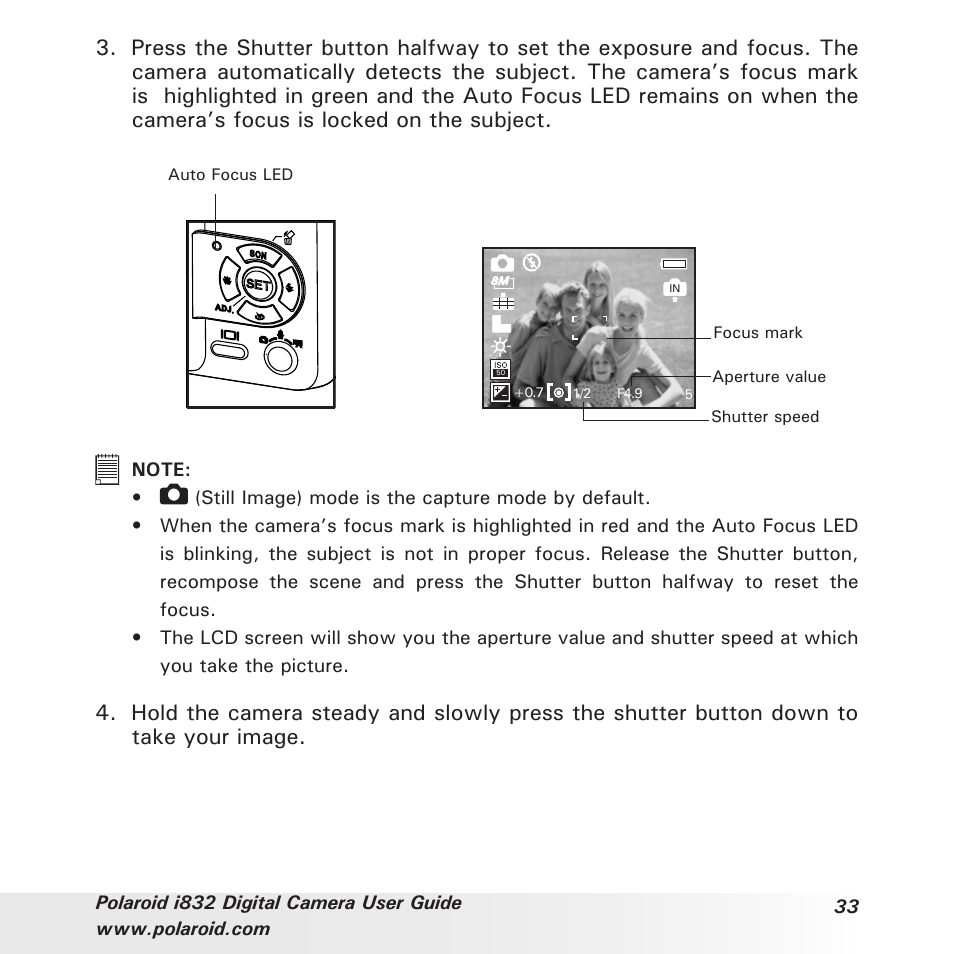 Polaroid i832 User Manual | Page 33 / 110