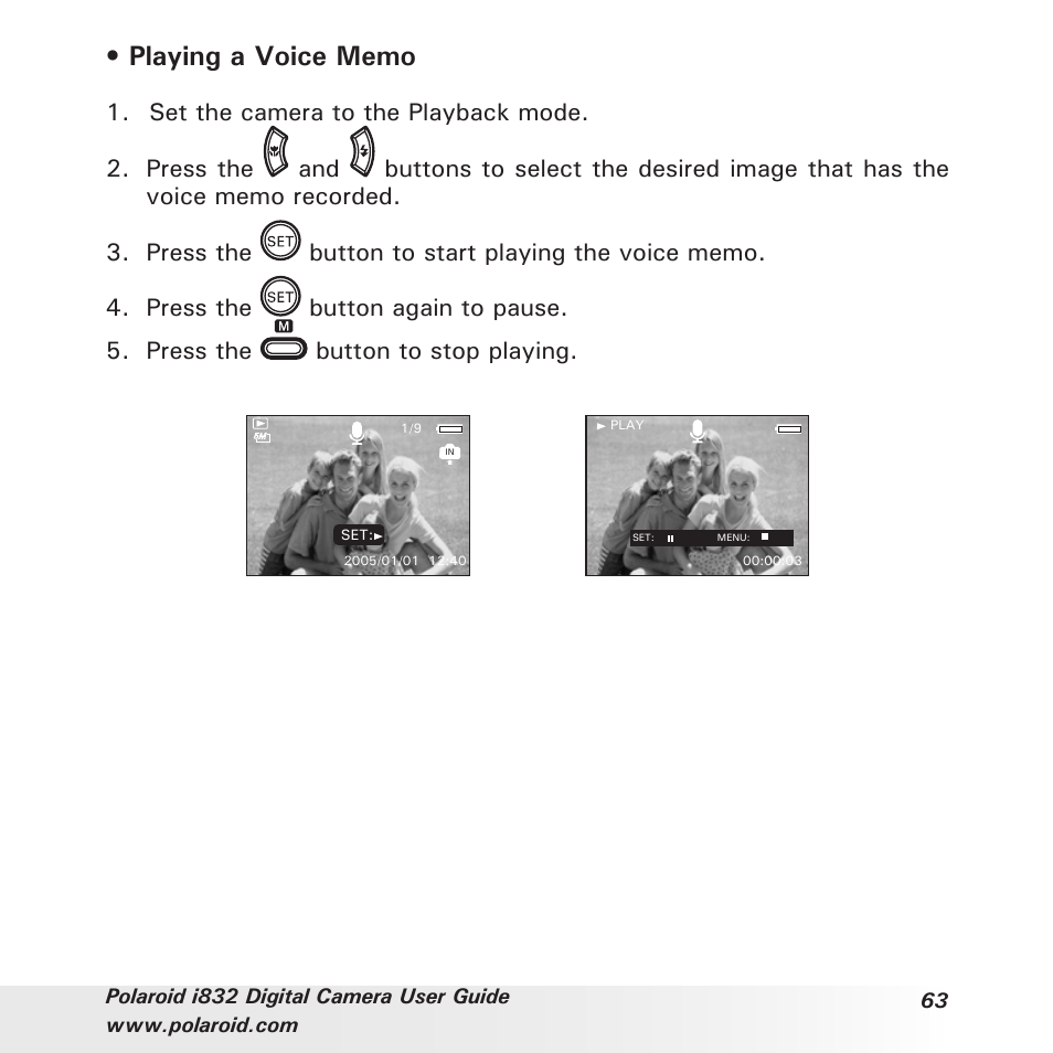 Polaroid i832 User Manual | Page 63 / 110