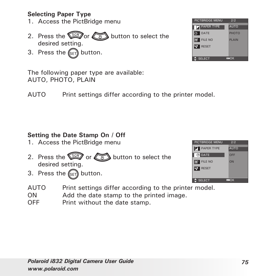 Polaroid i832 User Manual | Page 75 / 110
