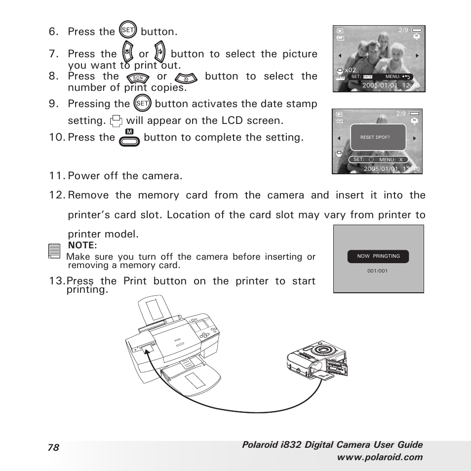 Press the button | Polaroid i832 User Manual | Page 78 / 110