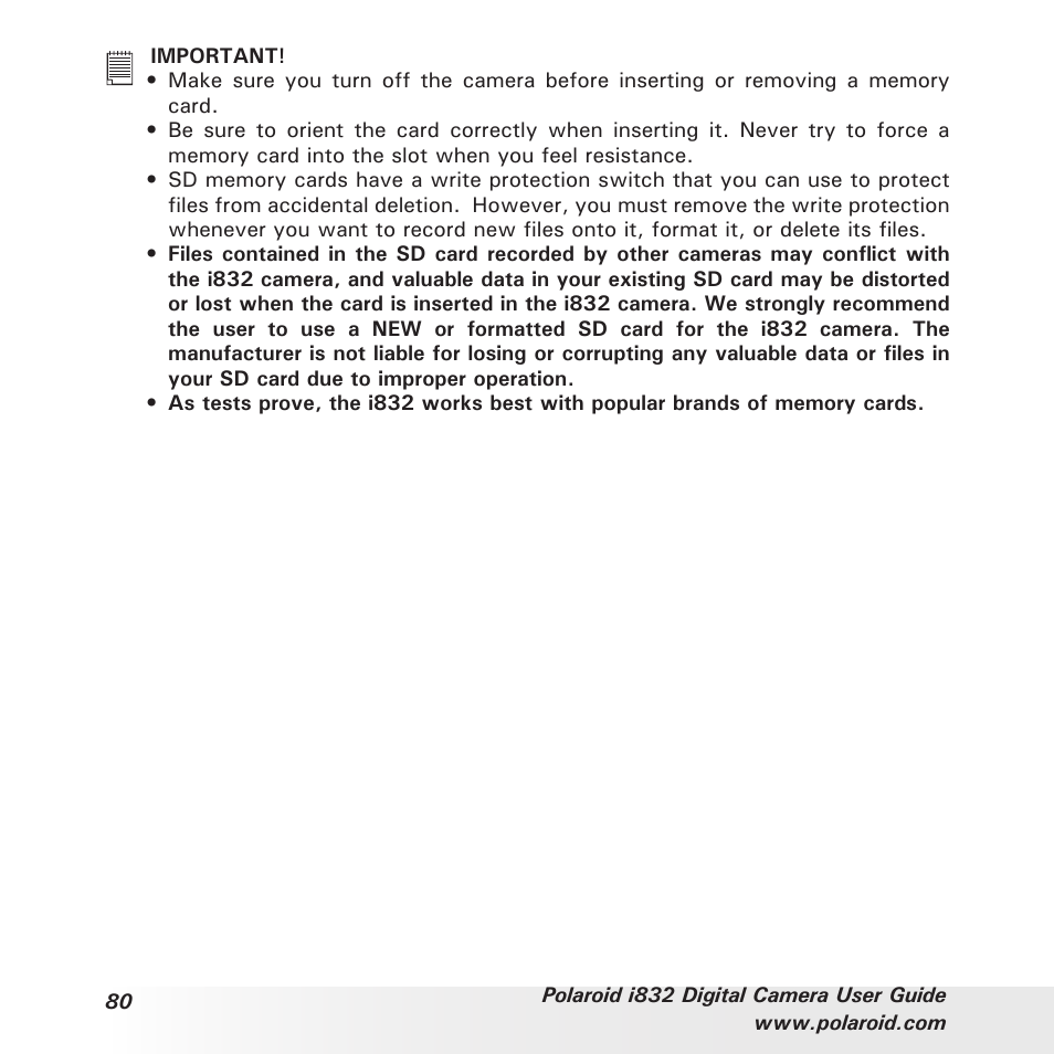Polaroid i832 User Manual | Page 80 / 110