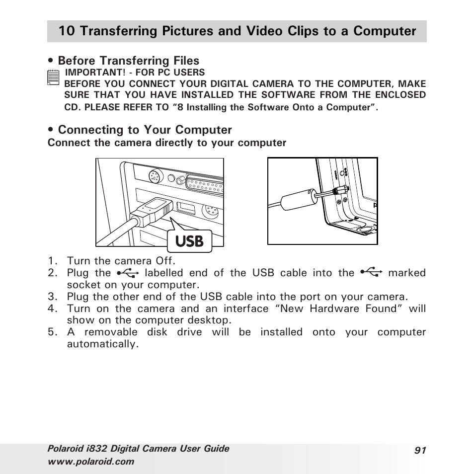 Polaroid i832 User Manual | Page 91 / 110