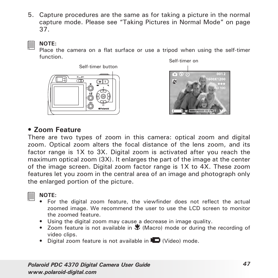 Zoom feature | Polaroid PDC 4370 User Manual | Page 47 / 103