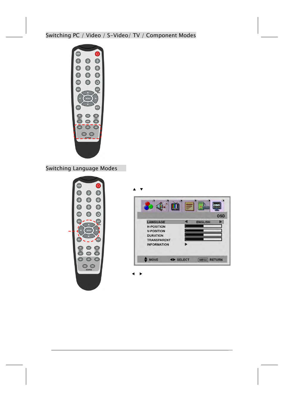 Switching language modes | Polaroid FLM-201TM User Manual | Page 16 / 42