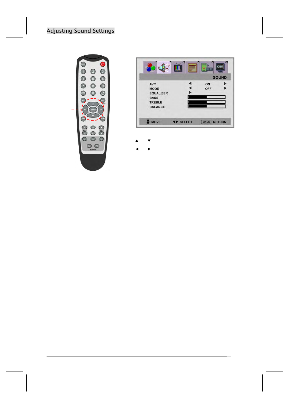 Adjusting sound settings | Polaroid FLM-201TM User Manual | Page 19 / 42