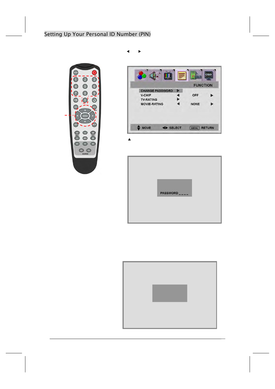 Setting up your personal id number (pin) | Polaroid FLM-201TM User Manual | Page 30 / 42