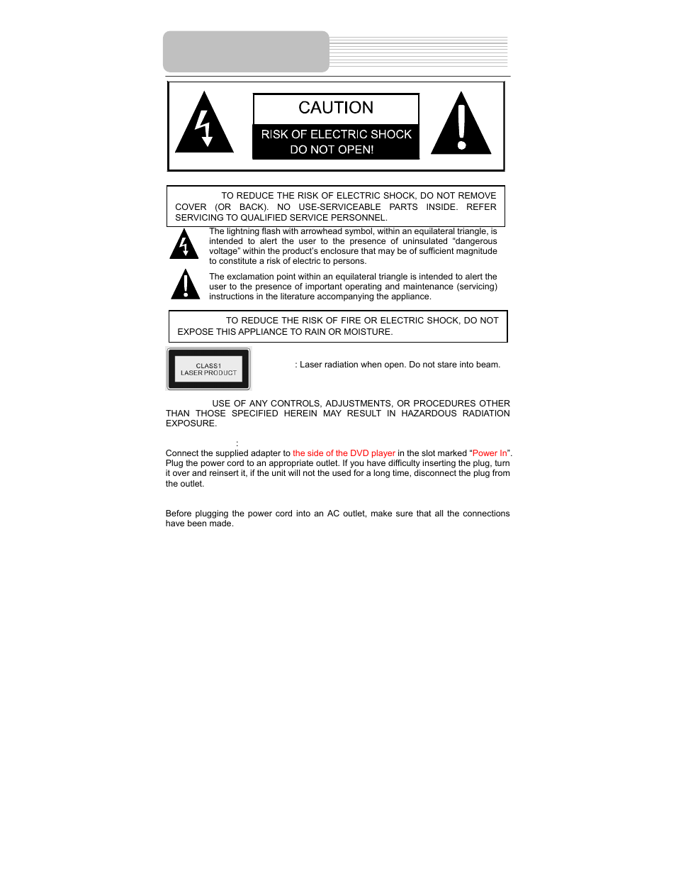 Important safety instructions | Polaroid PDU-0824 User Manual | Page 2 / 44
