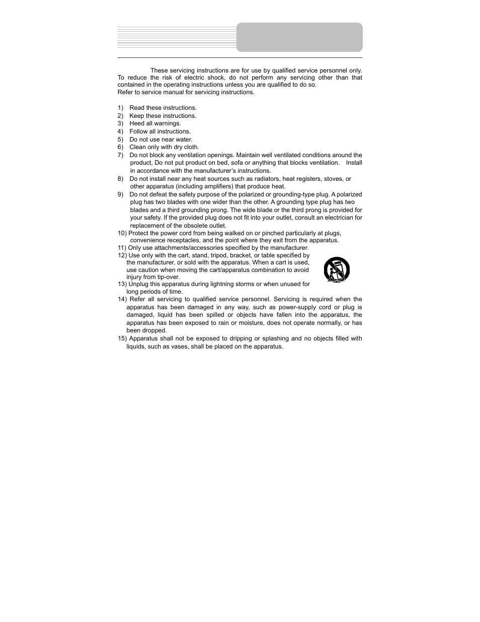 Important safety instructions | Polaroid PDU-0824 User Manual | Page 3 / 44