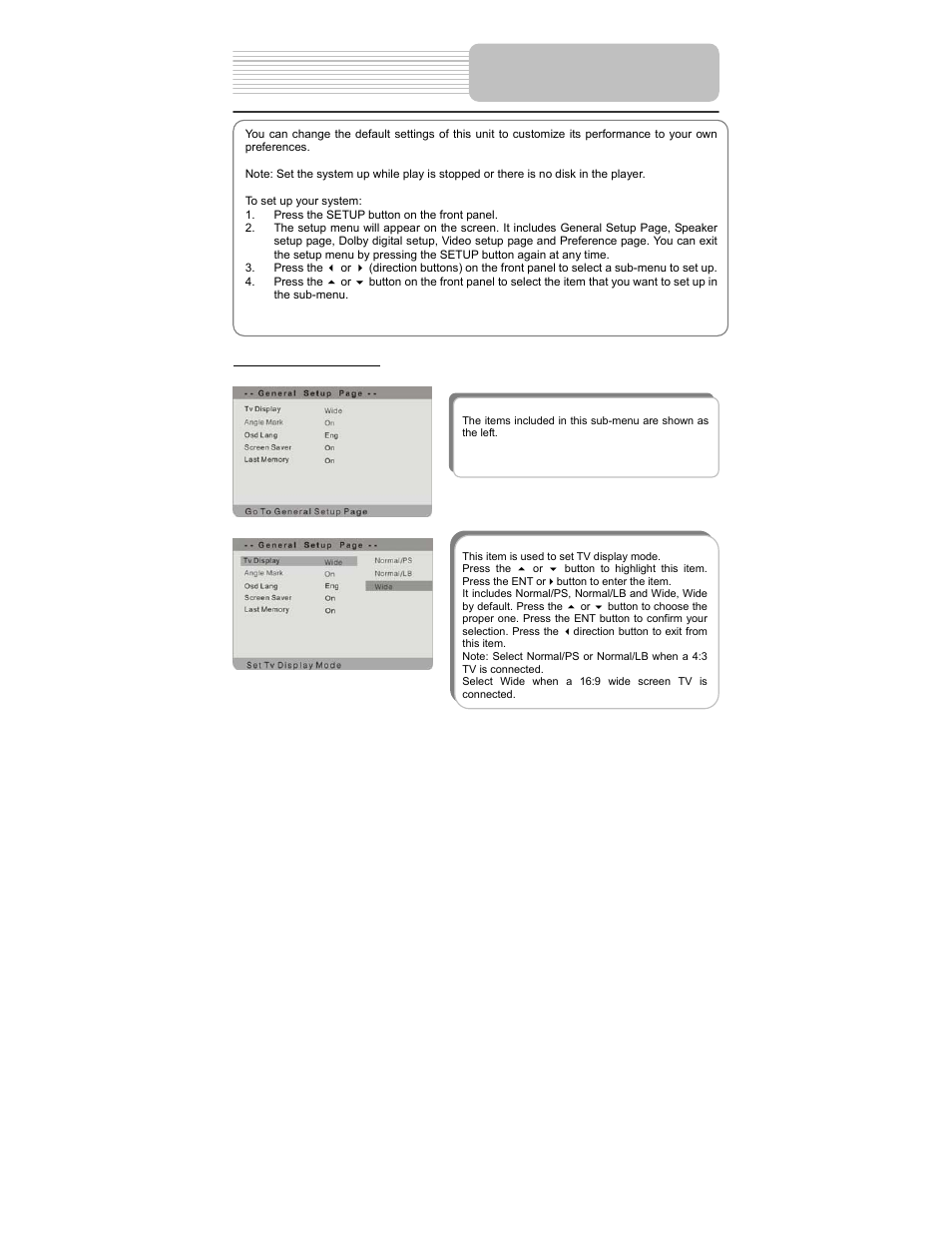 System setup | Polaroid PDU-0824 User Manual | Page 33 / 44
