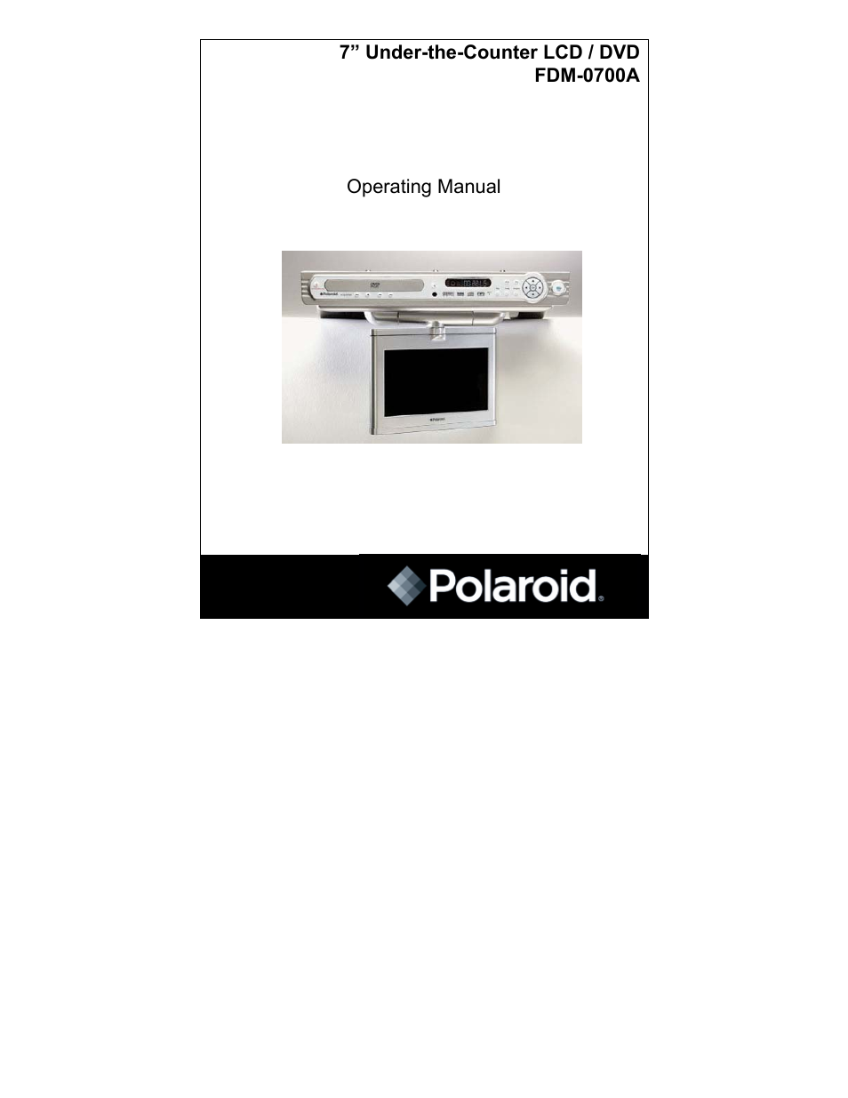 Polaroid FDM-0700A User Manual | 36 pages