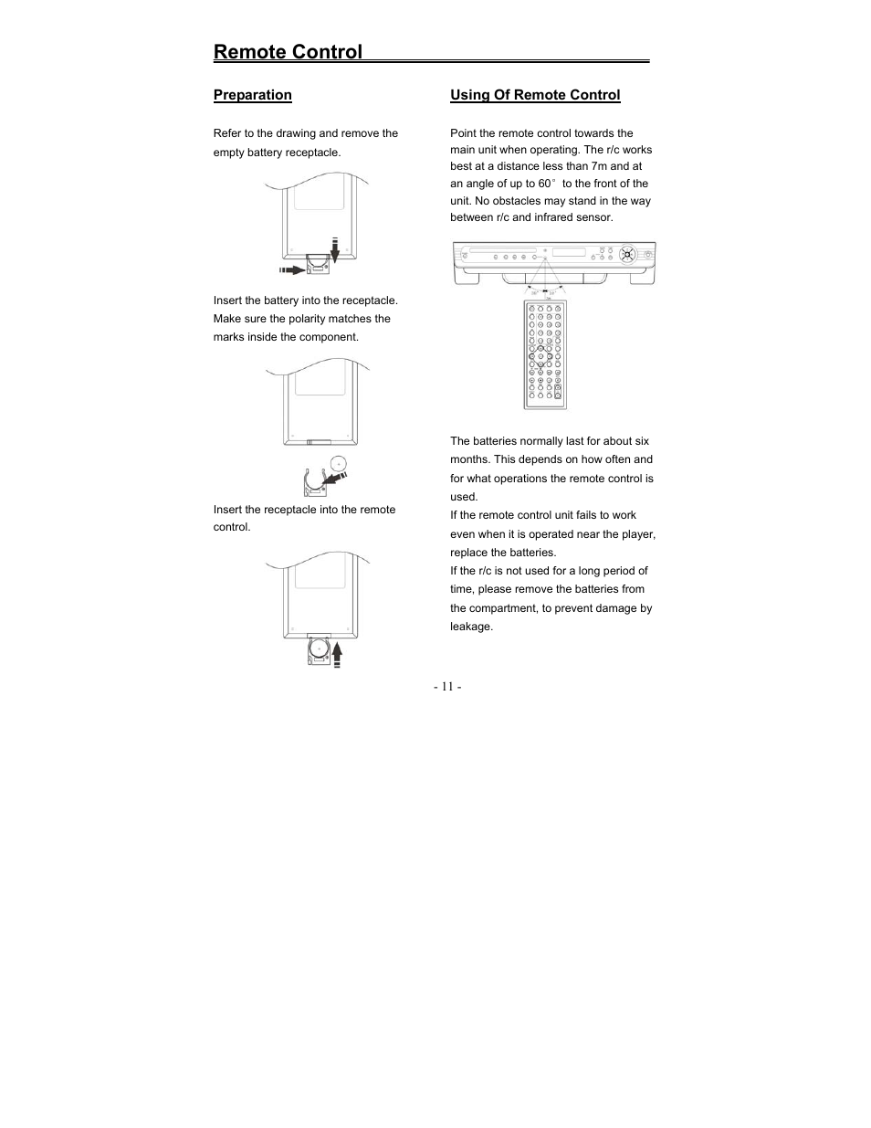 Remote control | Polaroid FDM-0700A User Manual | Page 11 / 36