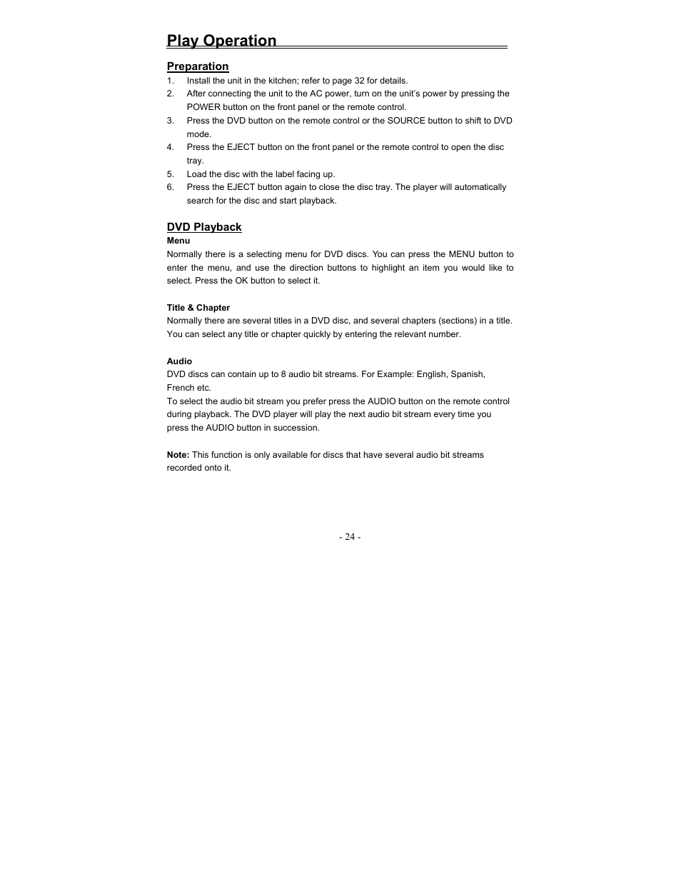 Play operation | Polaroid FDM-0700A User Manual | Page 24 / 36