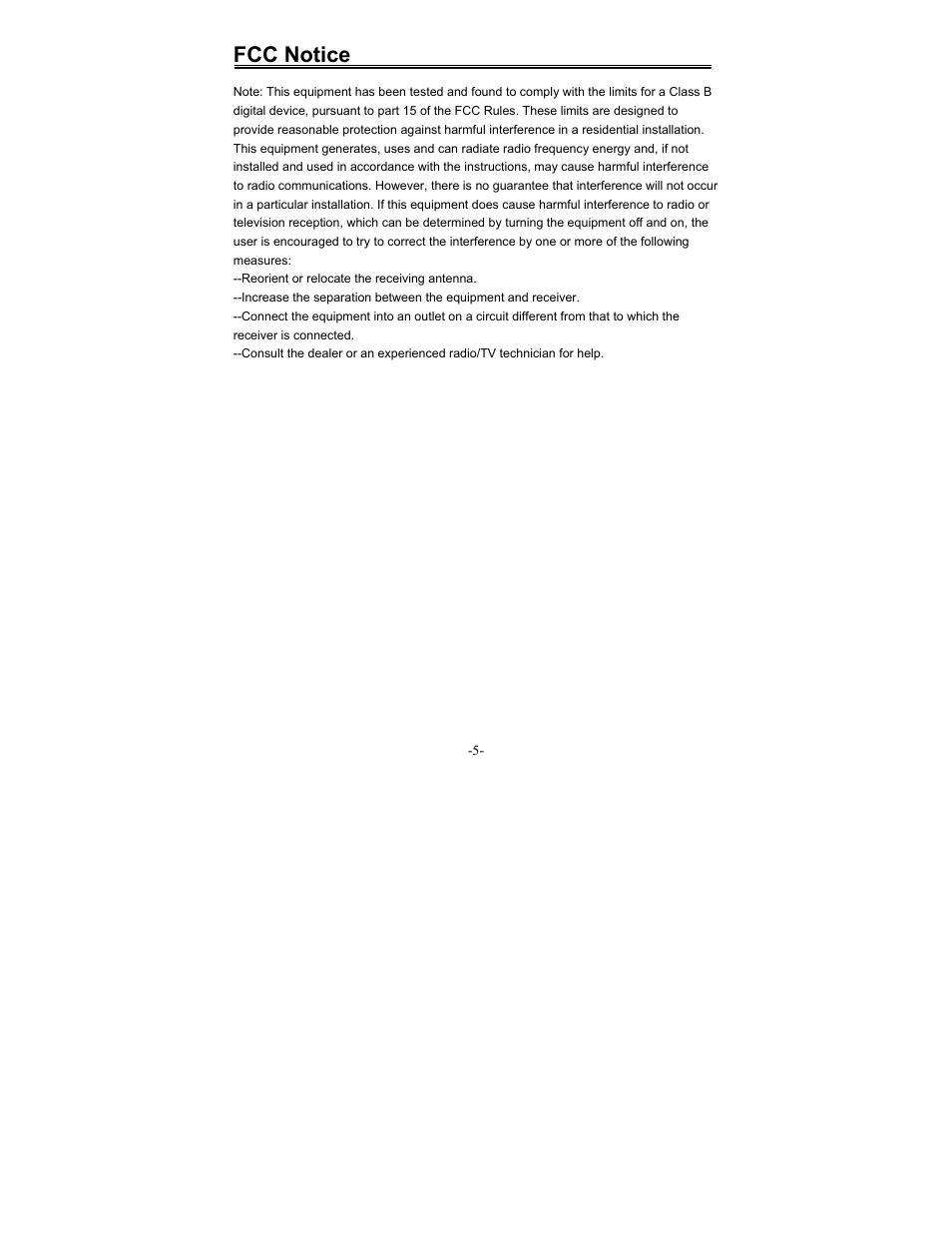 Fcc notice | Polaroid FDM-0700A User Manual | Page 5 / 36