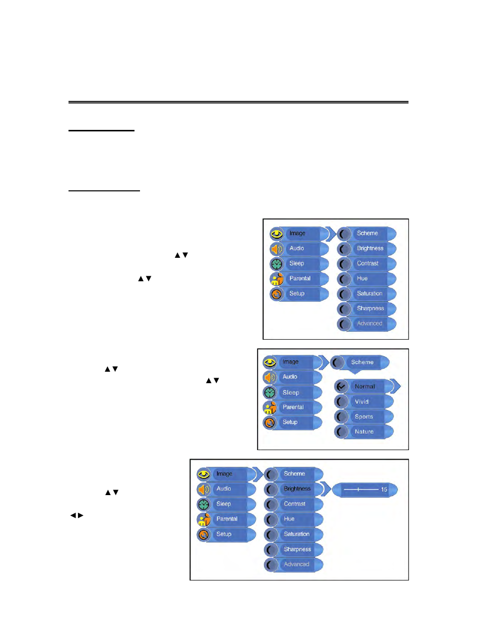 Tv setup and operation, Preparations, Image setting | Polaroid FLM-2017 User Manual | Page 17 / 29