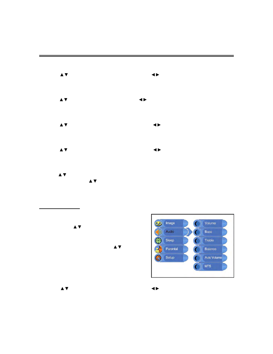 Tv setup and operation, Audio setting | Polaroid FLM-2017 User Manual | Page 18 / 29