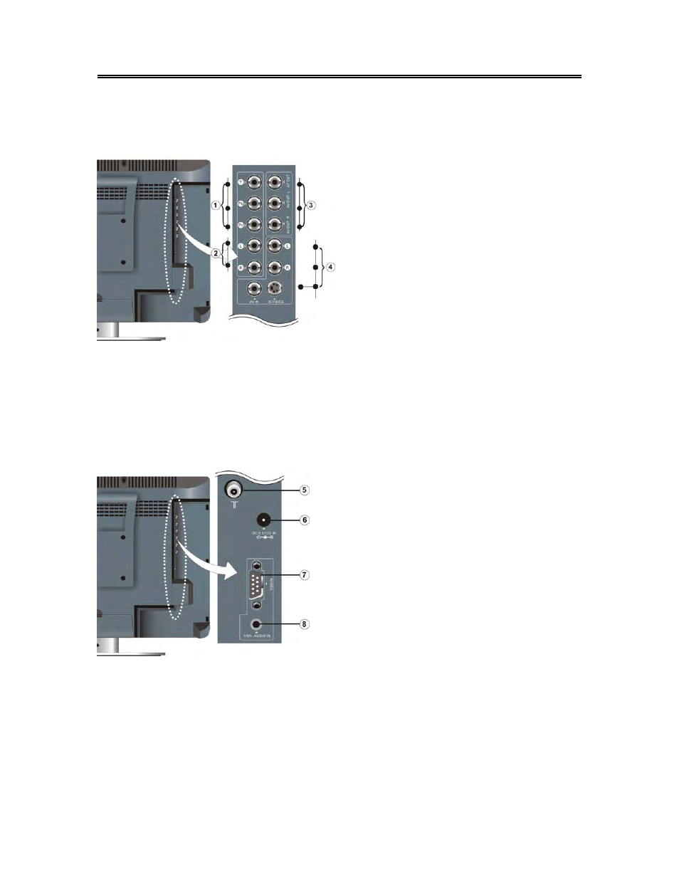 Rear panel | Polaroid FLM-2017 User Manual | Page 8 / 29