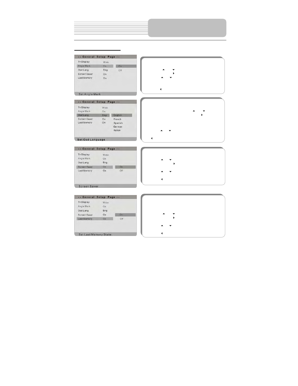 System setup | Polaroid PDM-0743M User Manual | Page 31 / 40