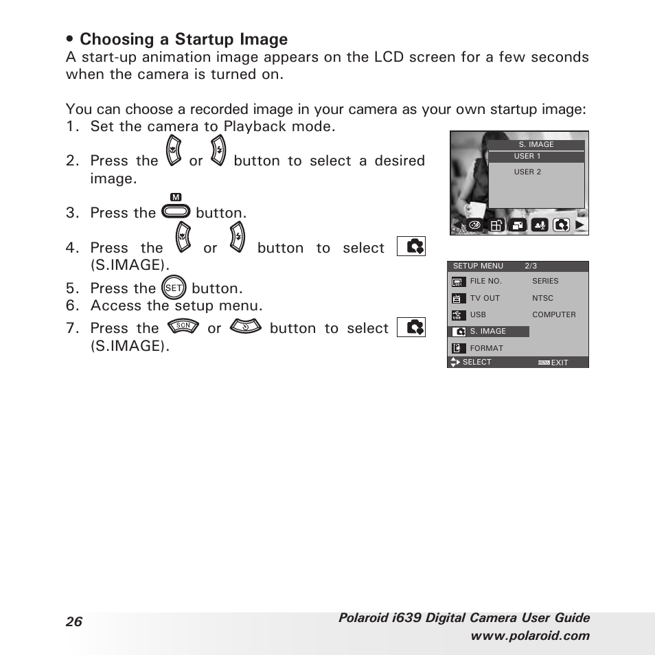 Choosing a startup image | Polaroid i639 User Manual | Page 26 / 107