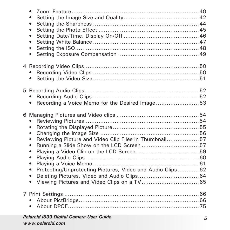 Polaroid i639 User Manual | Page 5 / 107