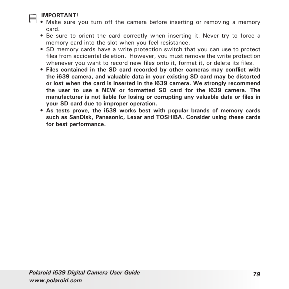 Polaroid i639 User Manual | Page 79 / 107