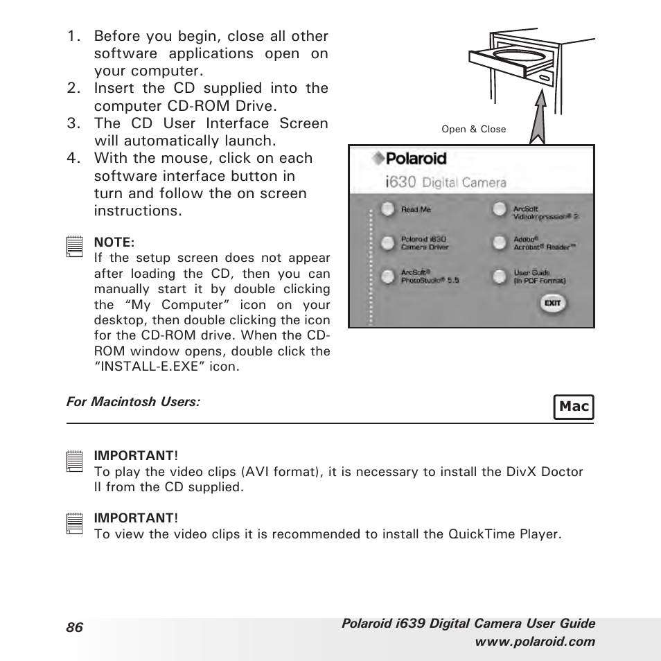 Polaroid i639 User Manual | Page 86 / 107