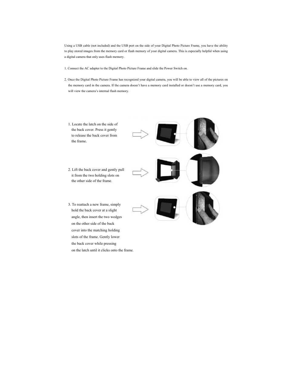 Changing picture frames | Polaroid Digital Photo Picture Frame User Manual | Page 9 / 10