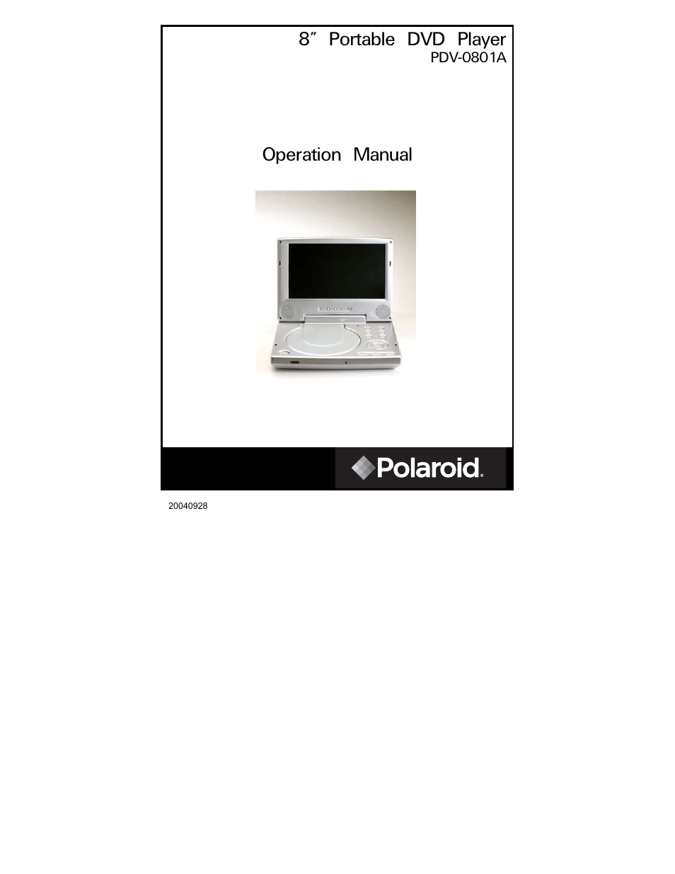 Polaroid PDV-0801A User Manual | 31 pages