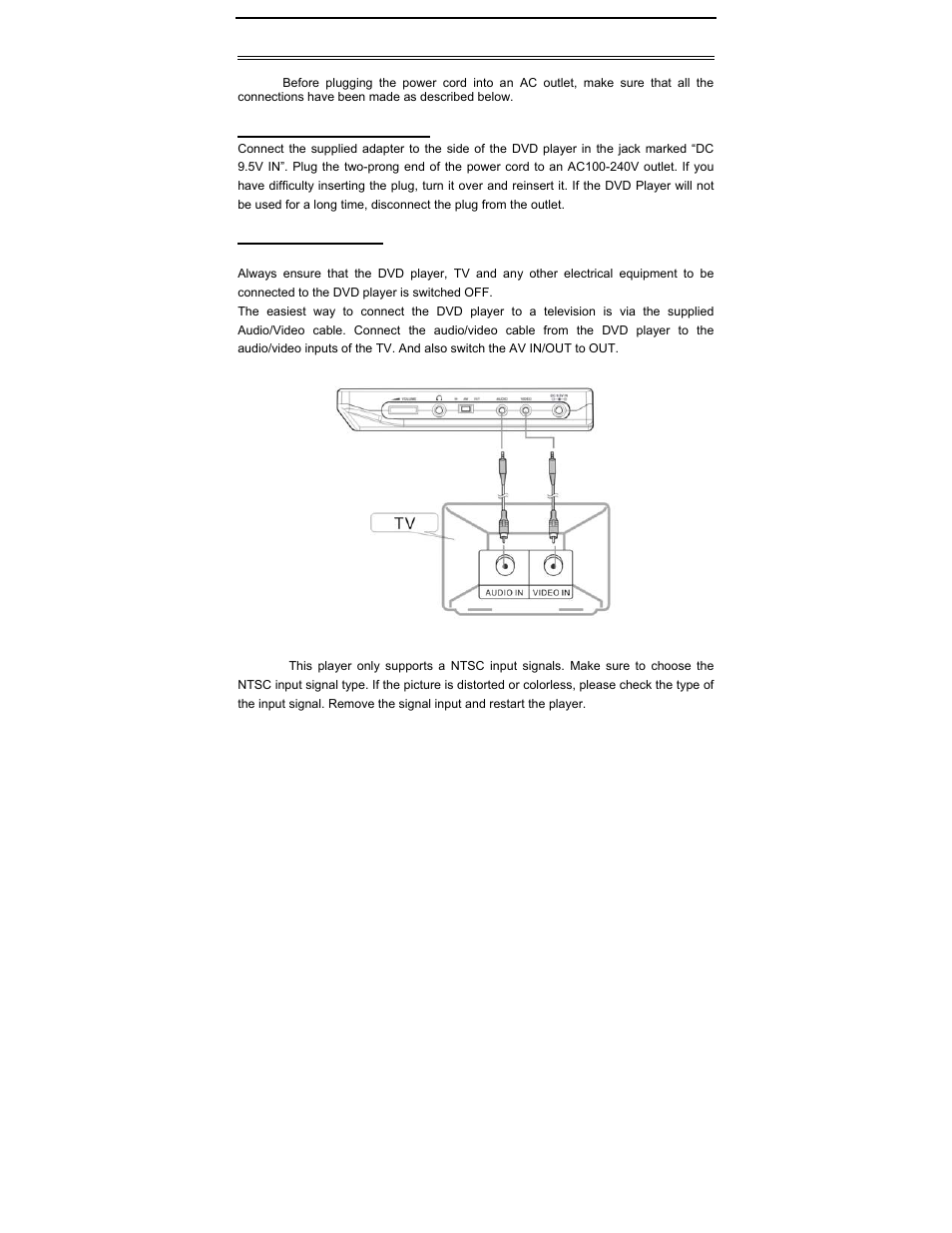 System connections | Polaroid PDV-0801A User Manual | Page 11 / 31