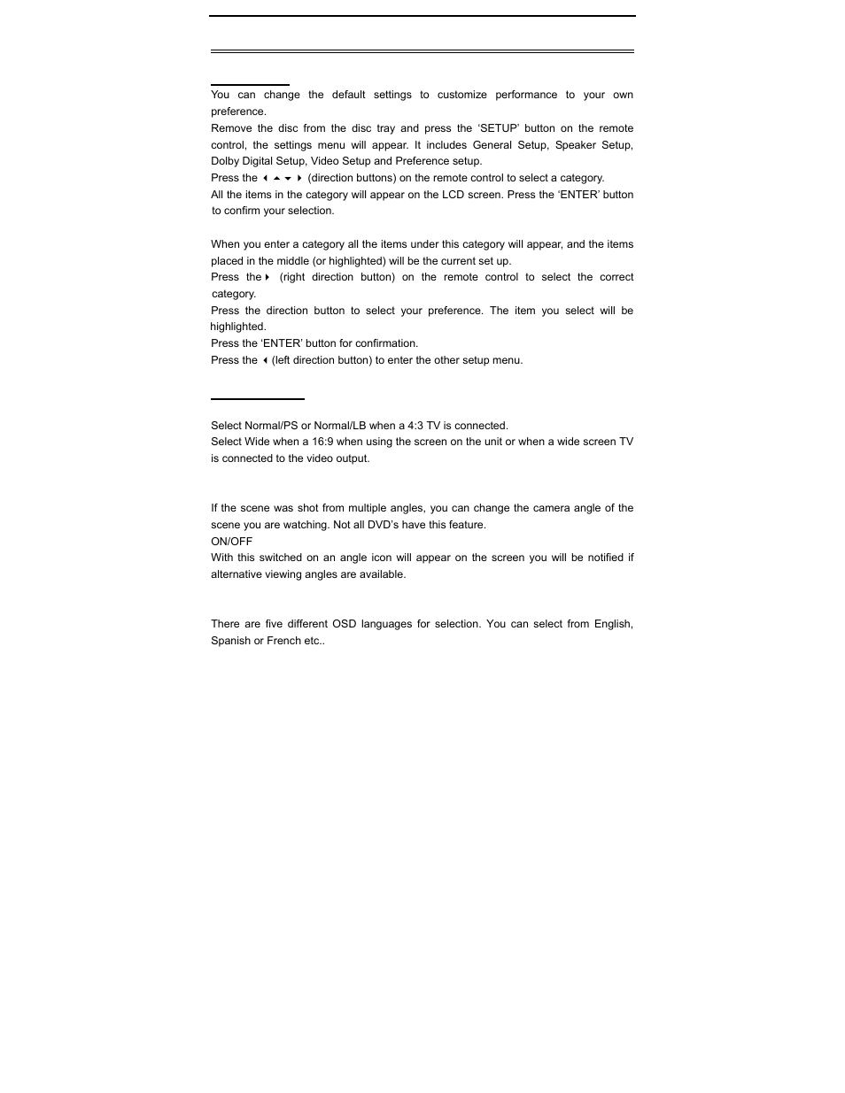 System setup | Polaroid PDV-0801A User Manual | Page 23 / 31