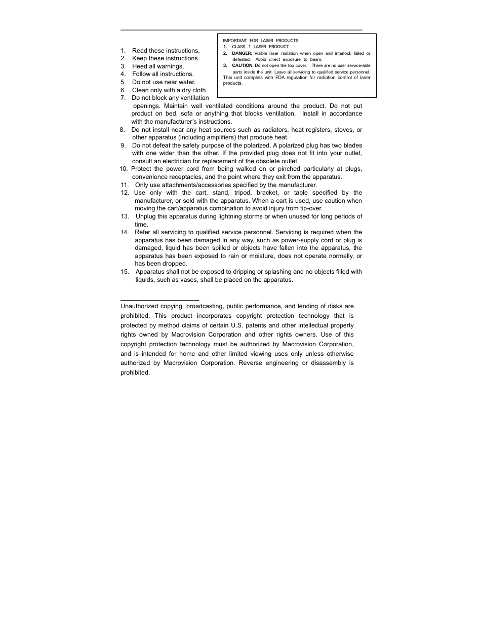 Important safety instruction | Polaroid PDV-0801A User Manual | Page 4 / 31
