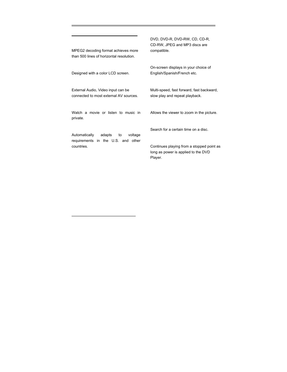 Characteristic features | Polaroid PDV-0801A User Manual | Page 6 / 31