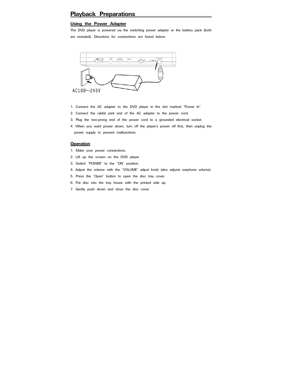 Playback preparations | Polaroid PDV-0820T User Manual | Page 13 / 31