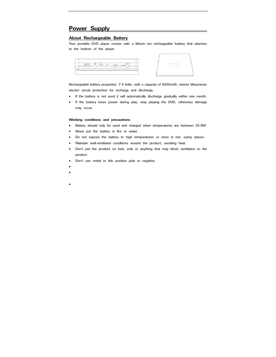 Power supply | Polaroid PDV-0820T User Manual | Page 16 / 31
