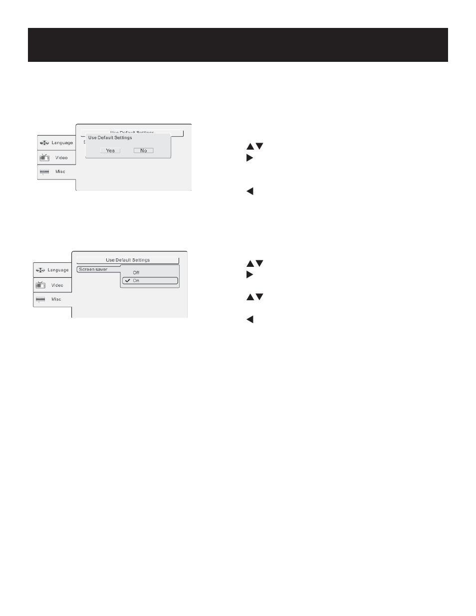 System setup, Misc setup | Polaroid PDU-2728 User Manual | Page 22 / 28