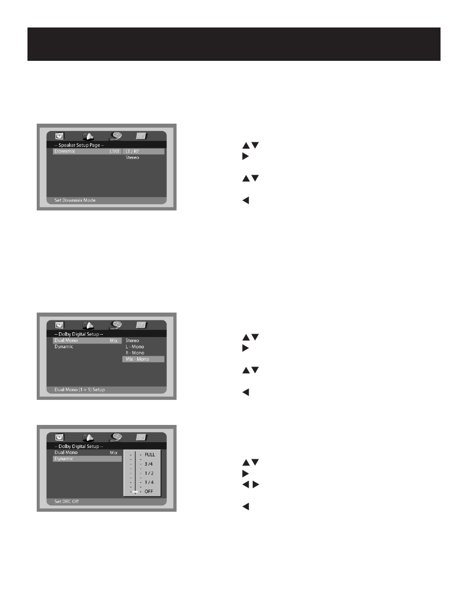 System setup, Dolby digital setup, Speaker setup | Polaroid 20080109 User Manual | Page 28 / 35