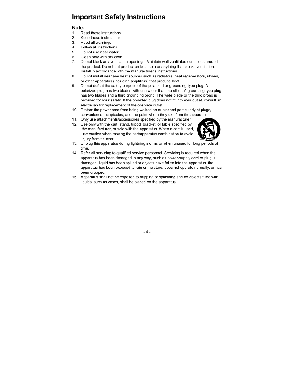 Important safety instructions | Polaroid PDM-0817 User Manual | Page 48 / 67