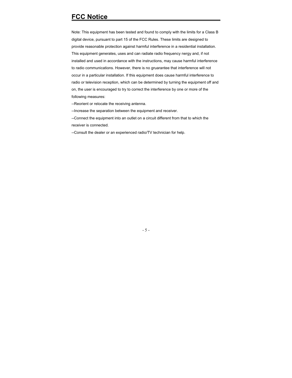 Fcc notice | Polaroid PDM-0817 User Manual | Page 49 / 67