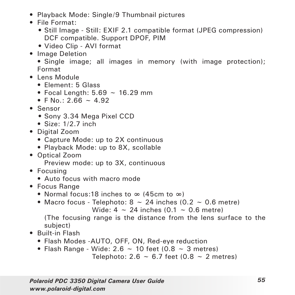 Polaroid PhotoMAX PDC 3350 User Manual | Page 55 / 63