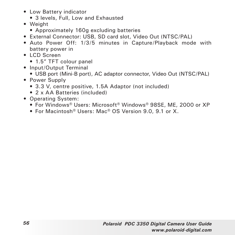 Polaroid PhotoMAX PDC 3350 User Manual | Page 56 / 63