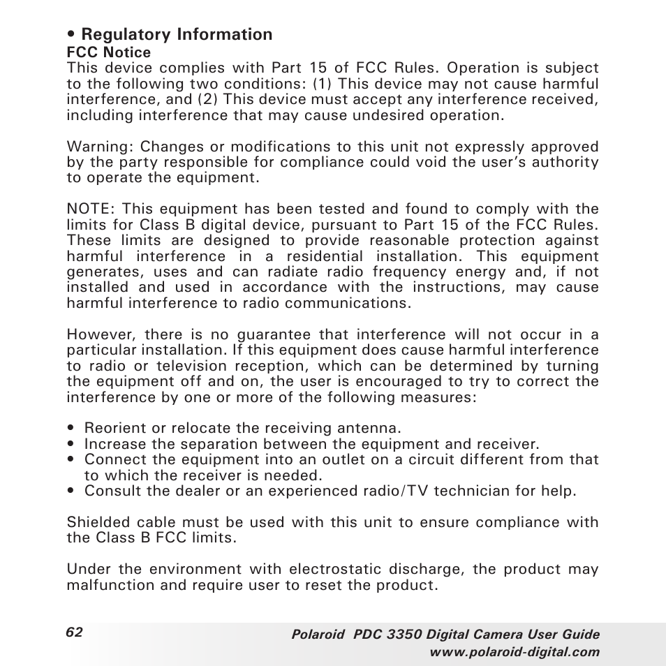 Polaroid PhotoMAX PDC 3350 User Manual | Page 62 / 63