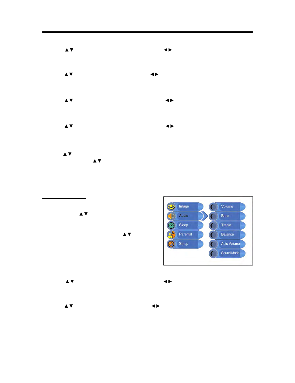 Tv setup and operation (continued), Audio setting | Polaroid FXM-1911C User Manual | Page 20 / 43