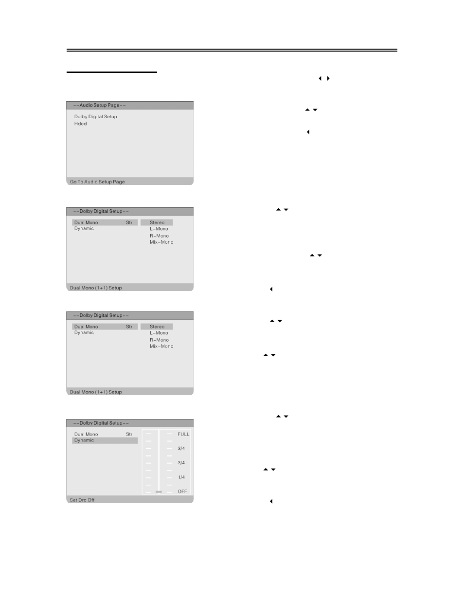 Dvd system setup (continued), Audio setup page | Polaroid FXM-1911C User Manual | Page 30 / 43