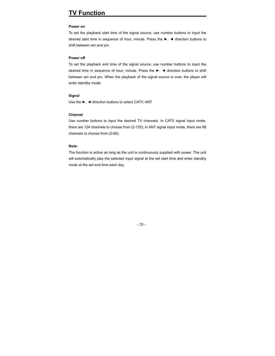 Tv function | Polaroid PDM-0990DS User Manual | Page 65 / 68