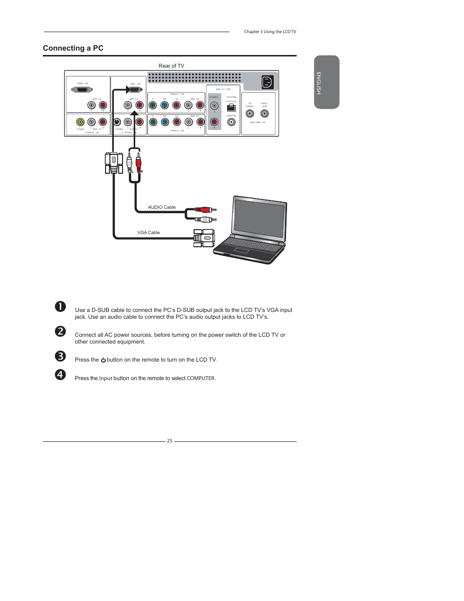 Connecting a pc | Polaroid FLX-2602 User Manual | Page 26 / 58