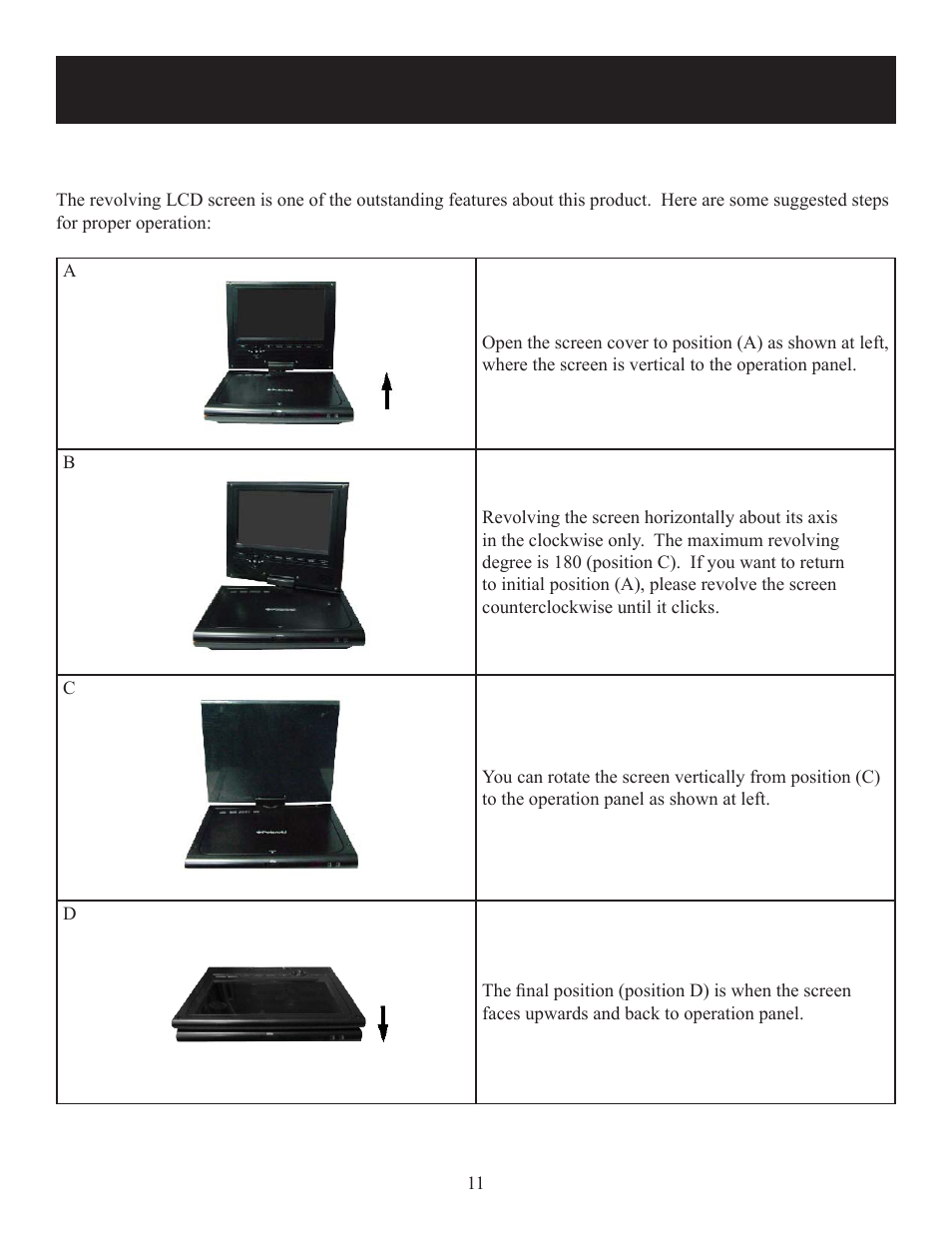 Revolving lcd screen | Polaroid 20080421 User Manual | Page 11 / 28