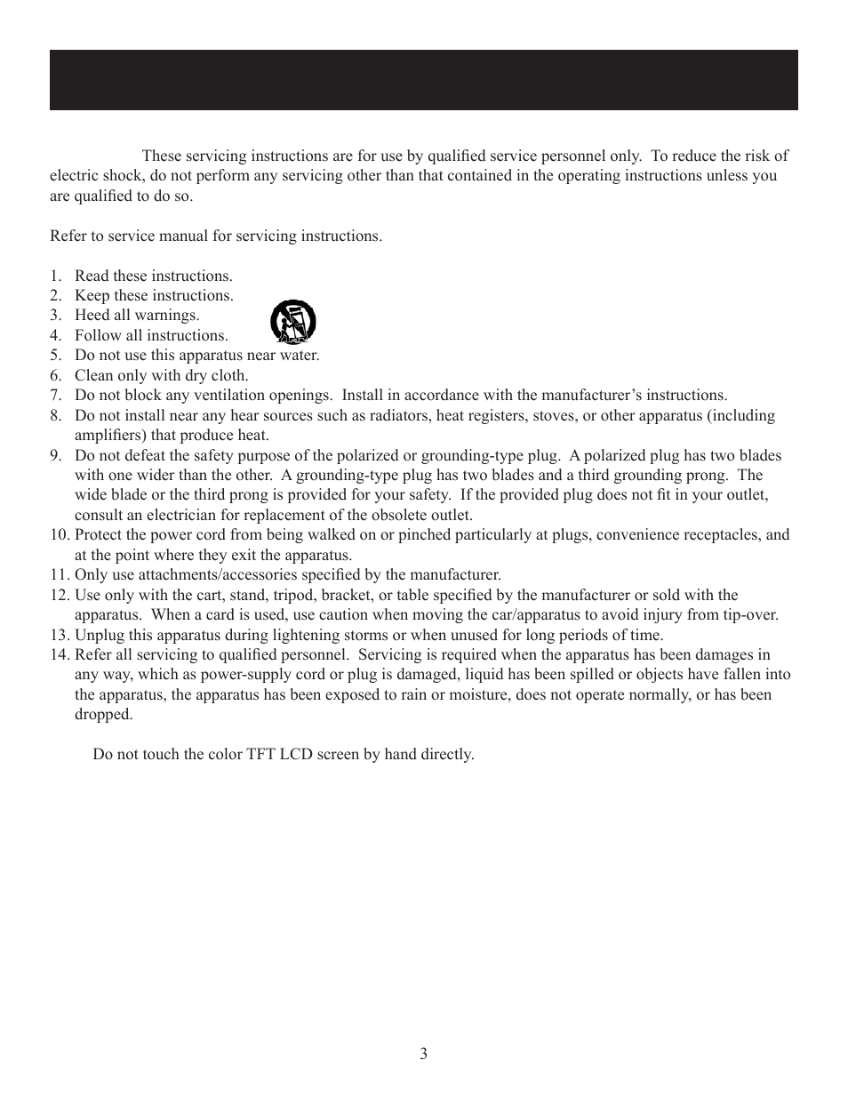 Important safety instructions | Polaroid 20080421 User Manual | Page 3 / 28