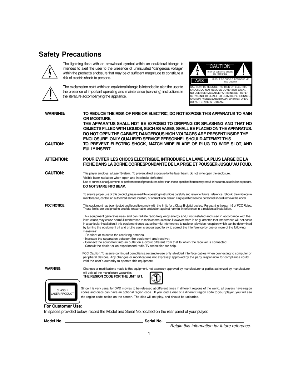 Safety precautions | Polaroid TDB-3000AR User Manual | Page 15 / 29